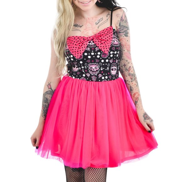 Too Fast Dresses & Skirts - TOO FAST - DAY OF THE DEAD MUERTA KITTY CAT DRESS